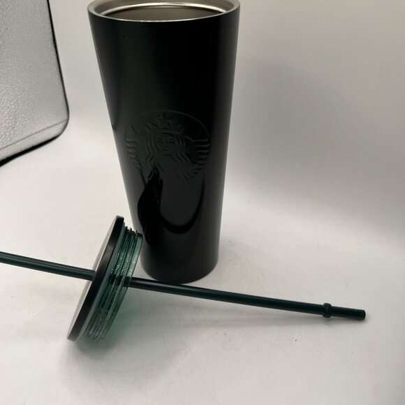 Starbucks Black Soft Touch SS Tumbler 24 oz with Lid and Straw - Picture 8 of 9